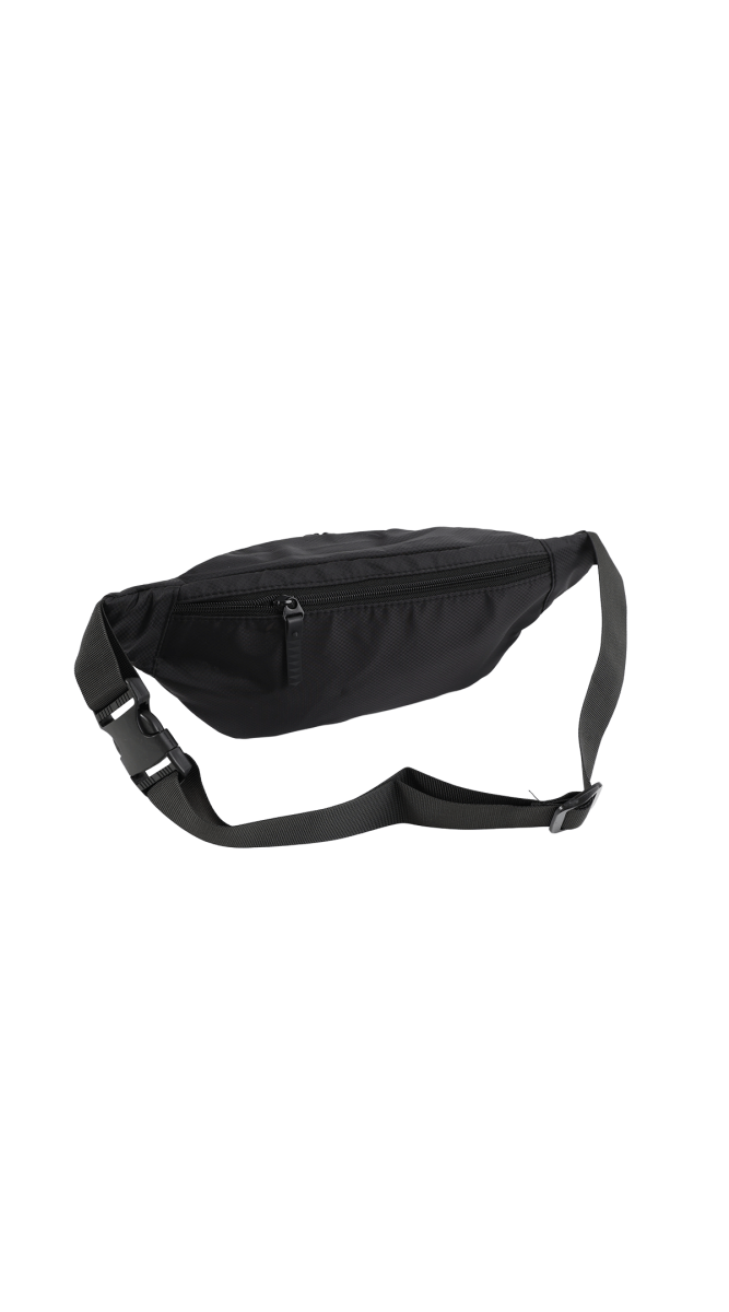 Stylish Black Waist Bag - MIDI