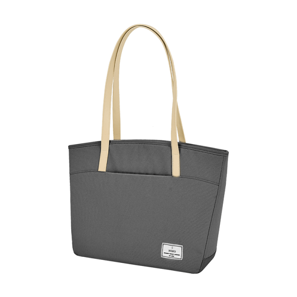 Stylish Canvas Tote Bag - Dark Gray - MIDI