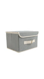 Stylish Grey Fabric Storage Box - MIDI