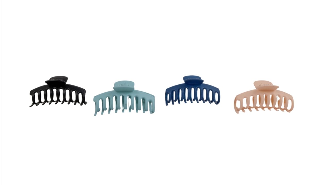 Pack of 3 Colorful Hair Claw Clips (4 Colors Each)