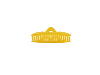 Yellow triangle plastic hair clip with front comb teeth