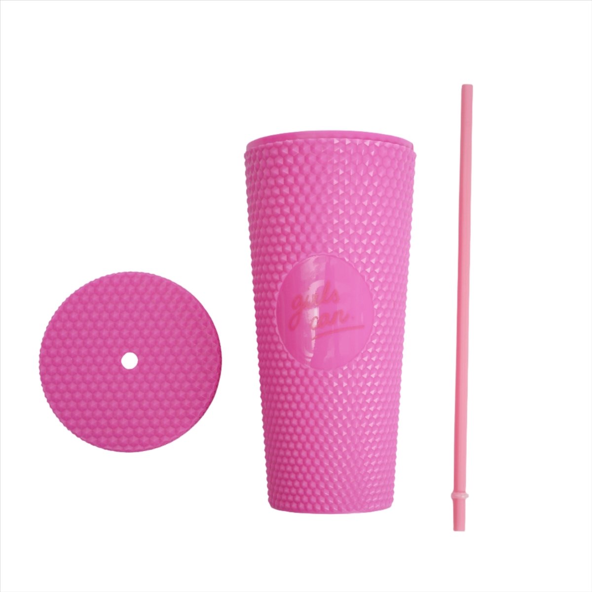 Stylish Pink "Girls Can" Tumbler - MIDI