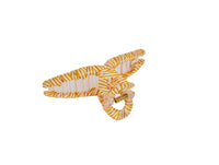 Yellow and White Striped Hair Clip 3