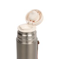 Thermal water bottle with open flip lid and white inner spout