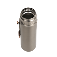 Stainless thermal water bottle with threaded rim and side carry loop