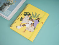 Notebook Large Coil Figure Print Yellow Cover 3