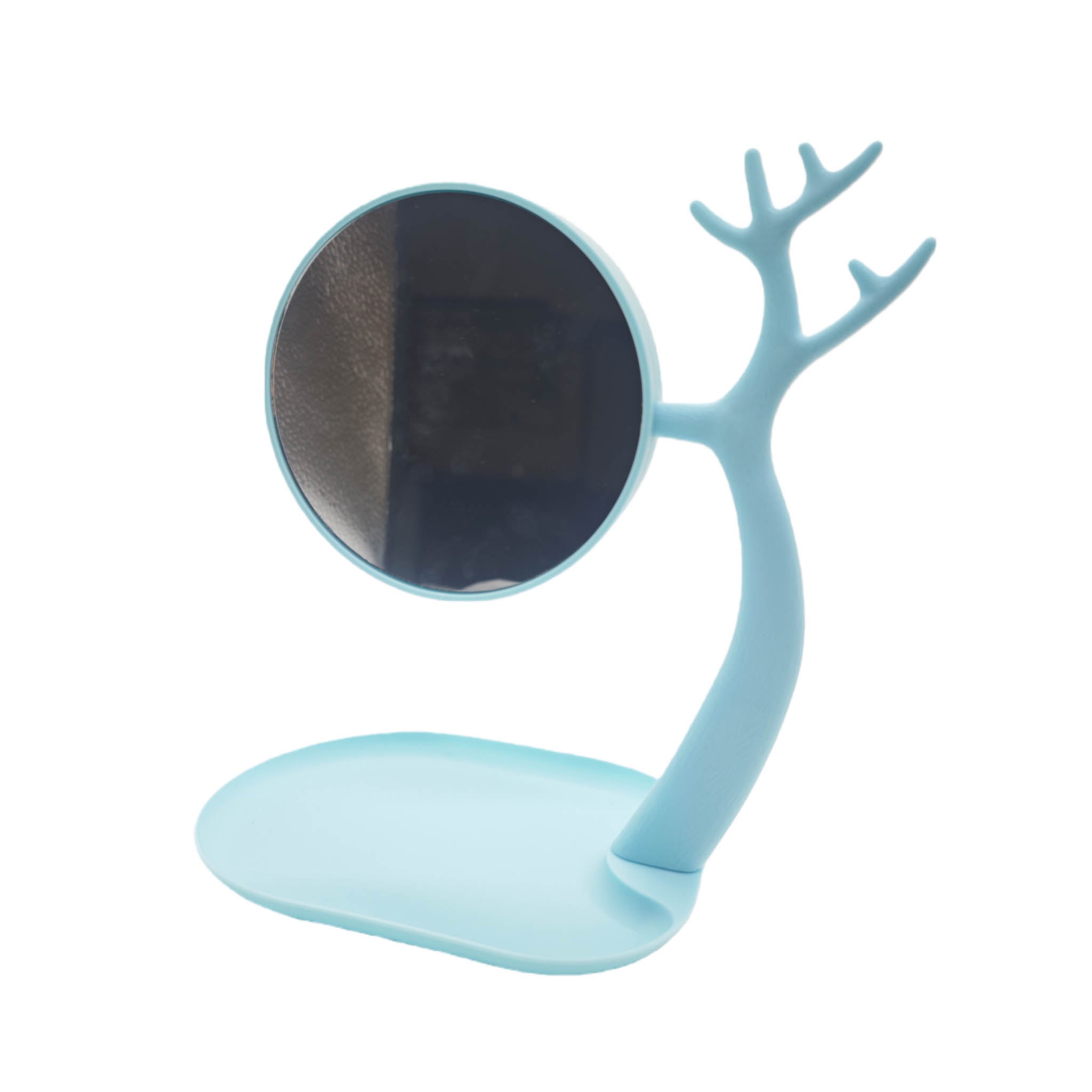 Blue Tree-Shaped Table Mirror with Tray Base 3