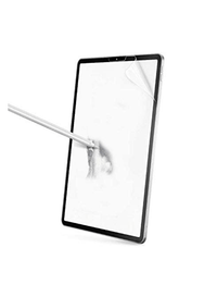 Tablet screen protector film, clear protective layer covering the tablet display