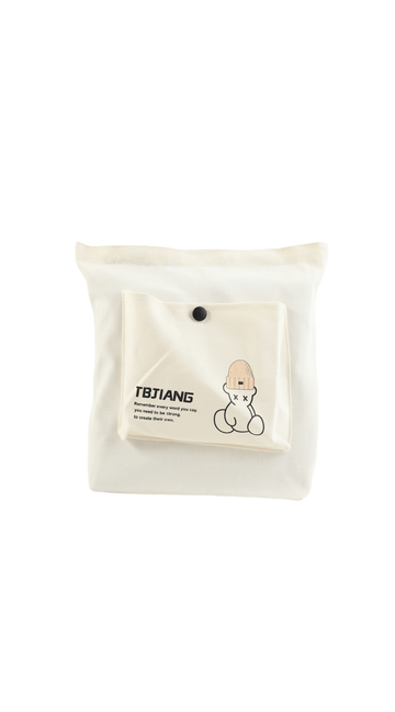 TBJIANG Cute Bear Canvas Tote Bag - MIDI