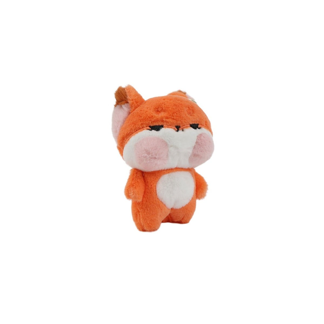 Plush fox doll keychain holder, orange with white belly and paws