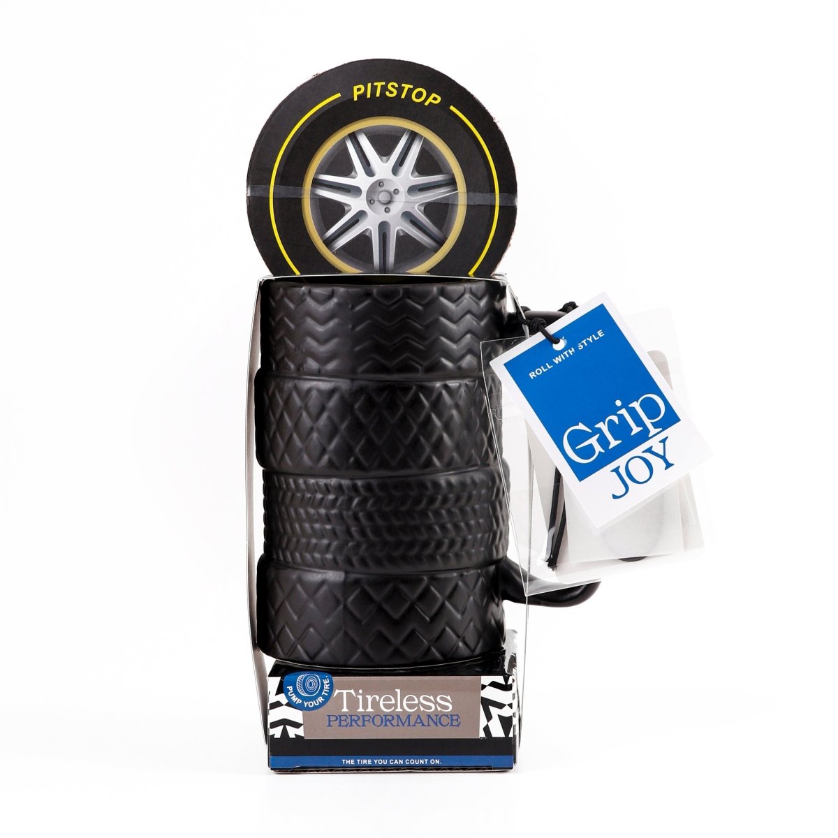 Ceramic Cup Tire Design with Coaster Set 9