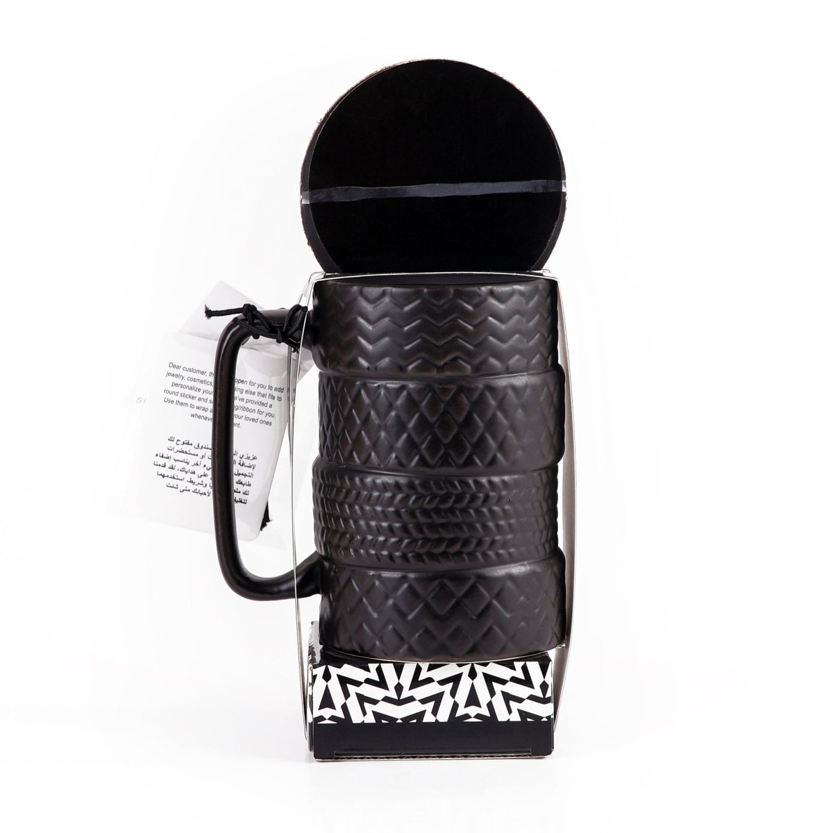Ceramic Cup Tire Design with Coaster Set 7