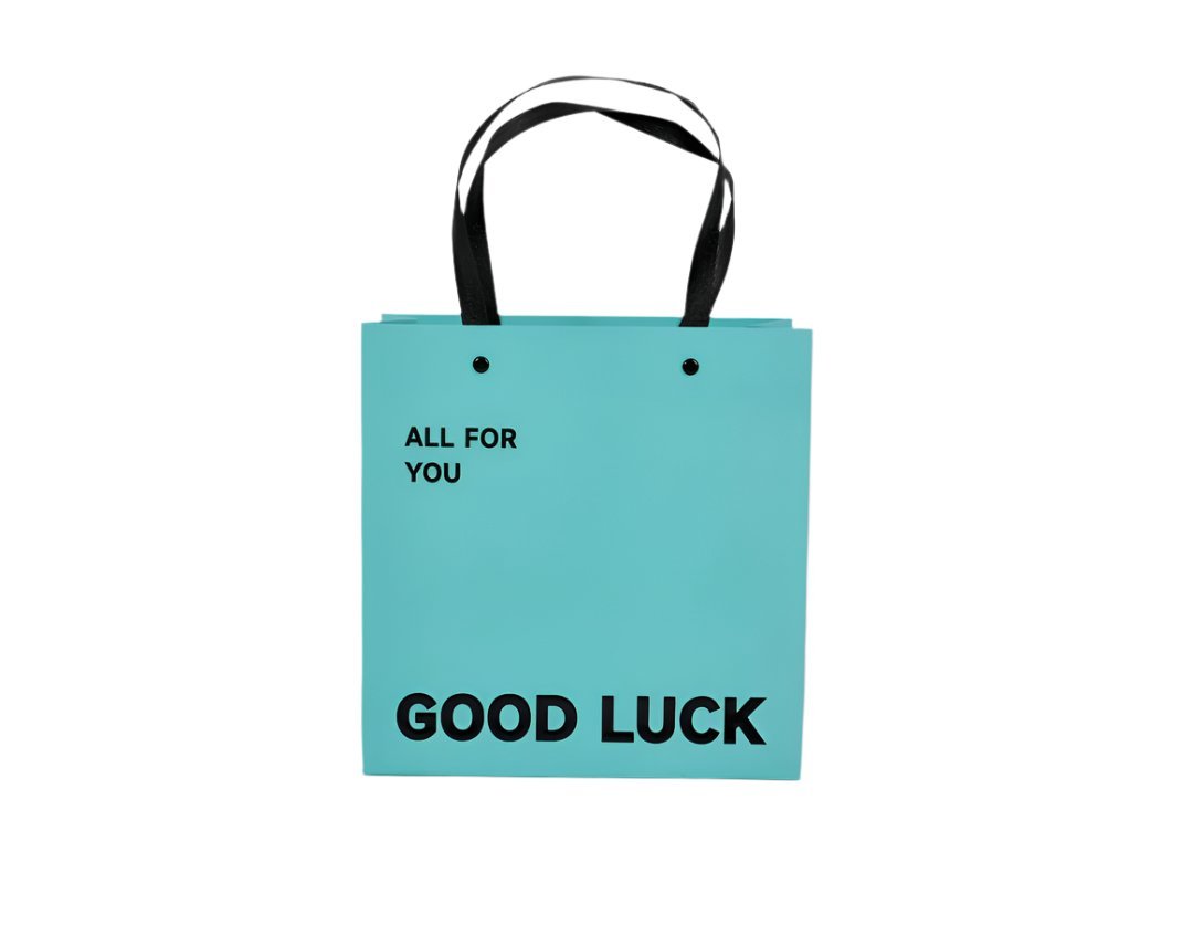 Turquoise "Good Luck" Gift Bag - MIDI