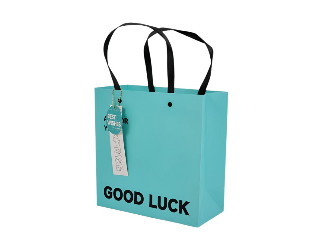 Turquoise "Good Luck" Gift Bag - MIDI