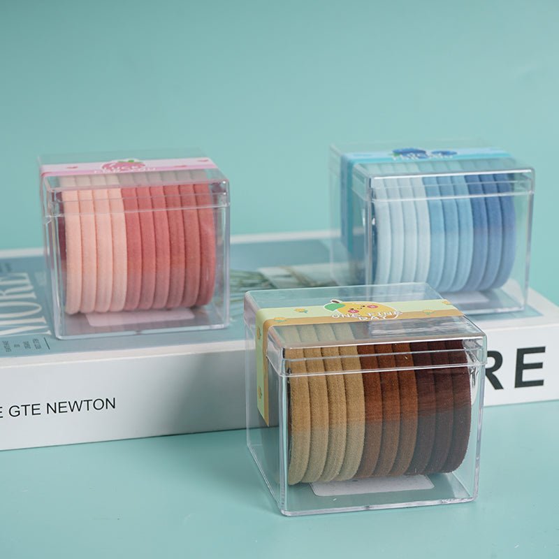 Colored Hair Ties with Clear Storage Box 2