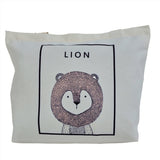 Canvas Tote Bag with Bear or Lion Design 3