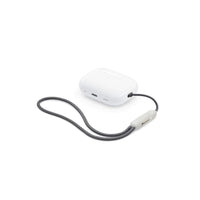 White wireless Bluetooth charging case with cable connected
