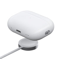 White charging case with USB charging port and small indicator holes