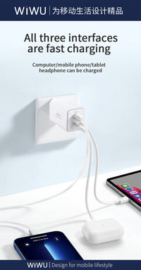 Wiwu 65W GAN Fast Travel Charger - MIDI