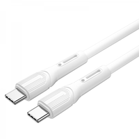 White USB-C to USB-C cable with braided-style molded connector ends