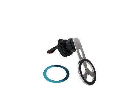 Black gravity air vent phone holder mount with circular ring and vent clip