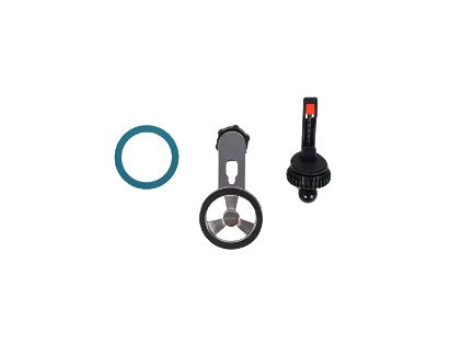 Black gravity air vent phone holder mount with teal ring and vent clip