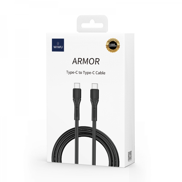 WIWU Armor Type-C to Type-C cable retail package with black cable