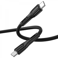 Durable USB-C cable with angled USB-C male ends and molded strain relief, black