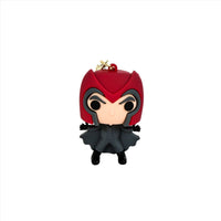 X-Men PVC keychain figure with red-and-black mask and dark outfit, hanging keyring