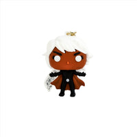 X-Men PVC keychain figure with white hair and black outfit, hanging keyring